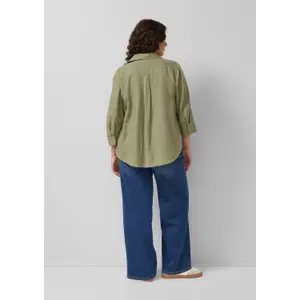 Women's 3/4 Sleeve Turn-Up Linen Blend Blouse s.Oliver image-4