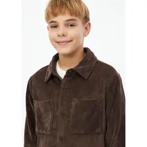 Camisa de franela de canalé, corte recto, con bolsillos en el pecho para niño s.Oliver image-5