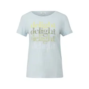 T-shirt με ριγέ δομή και τύπωμα γυναικείο s.Oliver image-0
