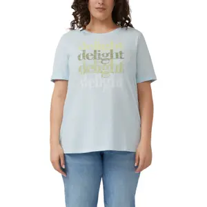 T-shirt με ριγέ δομή και τύπωμα γυναικείο s.Oliver image-2
