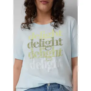 T-shirt με ριγέ δομή και τύπωμα γυναικείο s.Oliver image-3