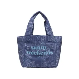 Paisley Print Canvas Shoulder Bag with Short Handles Women s.Oliver image-1