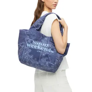Paisley Print Canvas Shoulder Bag with Short Handles Women s.Oliver image-4