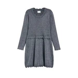 Short Dress with Glittery Thread and Scalloped Trim for Girls s.Oliver image-2