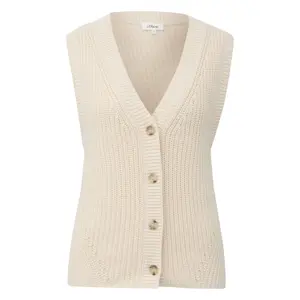 Pull in Maglia con Patta di Bottone Col V Taglio Dritto Donna s.Oliver image-0