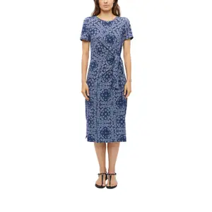 Abito midi con stampa all-over e dettaglio annodato donna s.Oliver image-2
