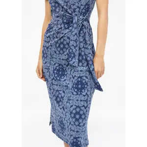 Abito midi con stampa all-over e dettaglio annodato donna s.Oliver image-3