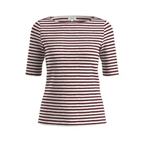 Γυναικείο Slim Fit Ριγέ T-shirt από Φλεγόμενο Νήμα με Σαέ Μπουατ s.Oliver image-0