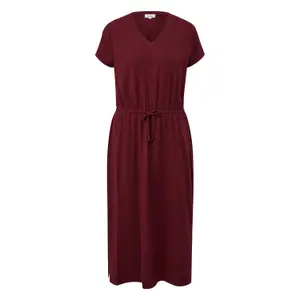 Abito midi in misto cotone con cordoncino e col V donna s.Oliver image-0