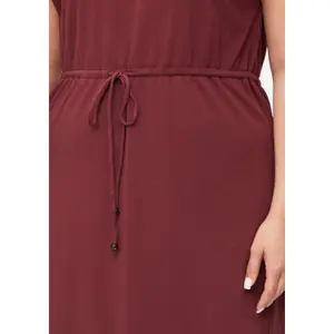 Abito midi in misto cotone con cordoncino e col V donna s.Oliver image-3