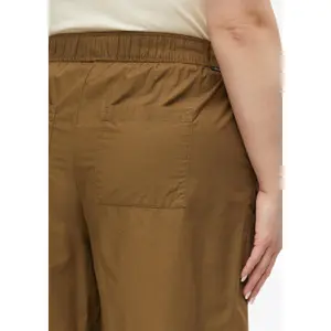 High-Waisted Relaxed Fit Wide Leg Lightweight Mixed Cotton Trousers Women s.Oliver image-3
