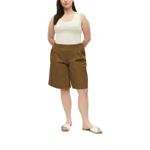 High-Waisted Relaxed Fit Wide Leg Lightweight Mixed Cotton Trousers Women s.Oliver image-6