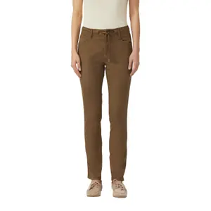 Damen Slim Fit Satin Baumwollhose s.Oliver image-1