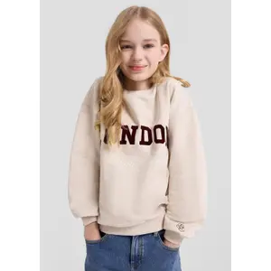 Oversized Sweatshirt with Embroidery and Flocked Print - Brushed Interior Girl s.Oliver image-5