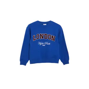 Oversized Sweatshirt with Embroidery and Flocked Print - Brushed Interior Girl s.Oliver image-2
