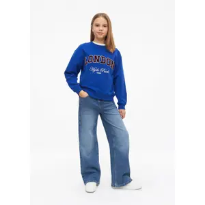 Oversized Sweatshirt with Embroidery and Flocked Print - Brushed Interior Girl s.Oliver image-6