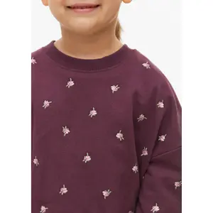 Oversized Sweatshirt with Floral Embroidery - Fleece-Lined Girl s.Oliver image-5