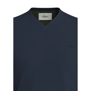 V-Neck Knitted Sweater with Embroidered Logo s.Oliver image-4