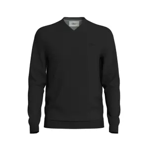 Knitted V-Neck Jumper with Embroidered Logo Black s.Oliver image-0