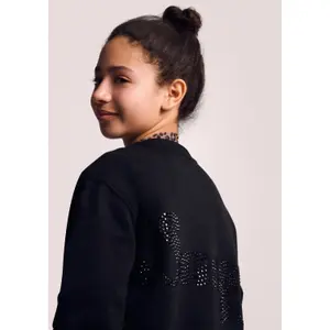 Oversize Bluza z nadrukiem na plecach i dżetami - wnętrze szczotkowane dla dziewczynek s.Oliver image-2