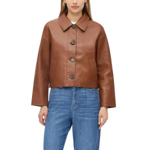 Veste en similicuir nappa col de chemise coupe droite caramel femme s.Oliver image-2
