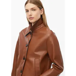 Veste en similicuir nappa col de chemise coupe droite caramel femme s.Oliver image-3
