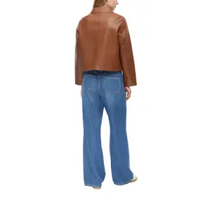 Veste en similicuir nappa col de chemise coupe droite caramel femme s.Oliver image-5