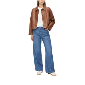 Veste en similicuir nappa col de chemise coupe droite caramel femme s.Oliver image-6