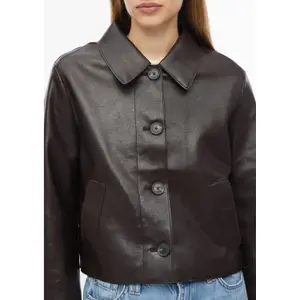 Veste en similicuir nappa col de chemise coupe droite bitter femme s.Oliver image-3