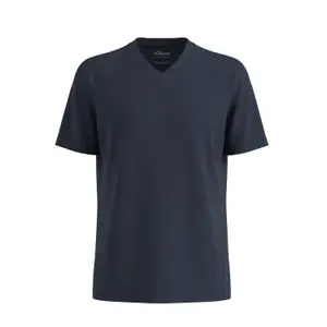 T-shirt από βαμβάκι με V λαιμόκοψη και εκτυπωμένο λογότυπο σε Μεγάλο Μέγεθος s.Oliver image-0