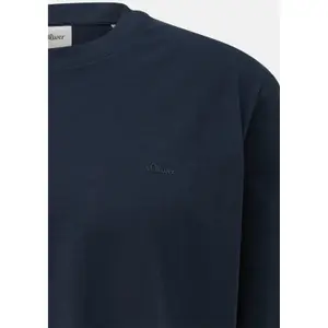 Long Sleeve Cotton T-Shirt with Logo Tall Size Fit s.Oliver image-1