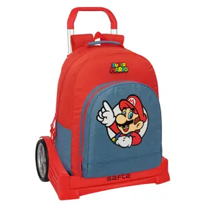 Mochila escolar con carro extraíble Safta Super Mario