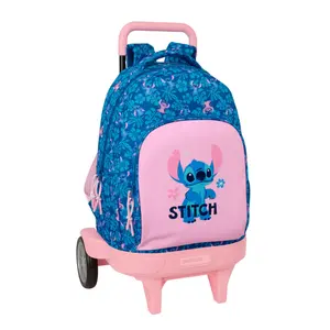 Mochila escolar con carro de ruedas extraíbles Safta Stitch & Angel