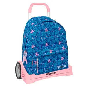 Mochila escolar con carro con ruedas Safta Stitch & Angel Modèle 774