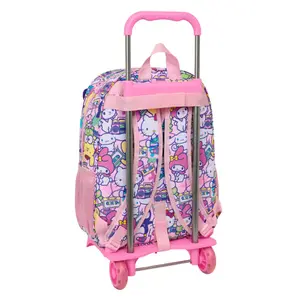 Mochila con carro de ruedas removible de doble cursor Safta Hello Kitty & Friends image-1