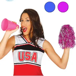 Disguise set of 2 pompons with megaphone Safta Bestway Pom-pom girl image-0