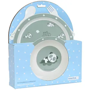 Set van 4 magnetronschalen voor kinderen Safta Panda image-0
