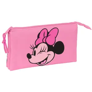 Triple pencil case for girls Safta Disney Minnie Loving image-0