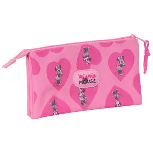 Triple pencil case for girls Safta Disney Minnie Loving image-1