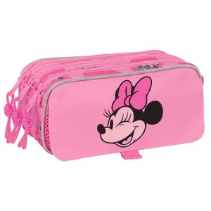 Triple pencil case for girls Safta Disney Minnie Loving image-0