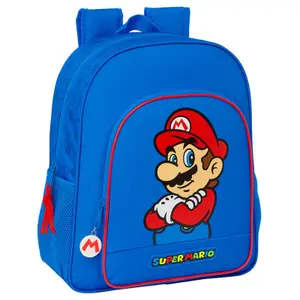 Adaptable backpack with double zipper pull for children Safta Super Mario Bros Play image-0