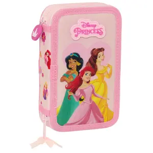 28-piece double Pencil case for girls Safta Disney Princess Summer Adventures image-0