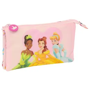 Triple pencil case for girls Safta Disney Princess Summer Adventures image-0