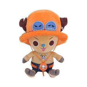 saka11108-pluche-sakami-one-piece-chopper-x-ace-beige-oranje-blauw-bruin