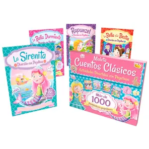 Set of 4 story books with stickers for babies Saldana image-1