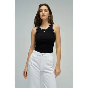 Camiseta sin mangas con hilos lurex mujer Salsa Jeans Basic image-1