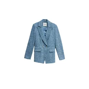 Jeansblazer med jacquardmönster och paljetter dam Salsa Jeans