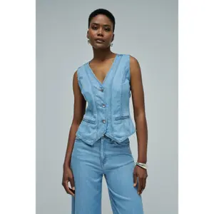 Damska kurtka jeansowa bez rękawów Salsa Jeans image-1