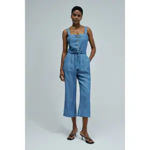 Linen Jumpsuit Women Salsa Jeans Lightdenim image-1