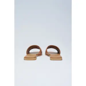 Leather Flat Sandals with Raffia Women Salsa Jeans image-4